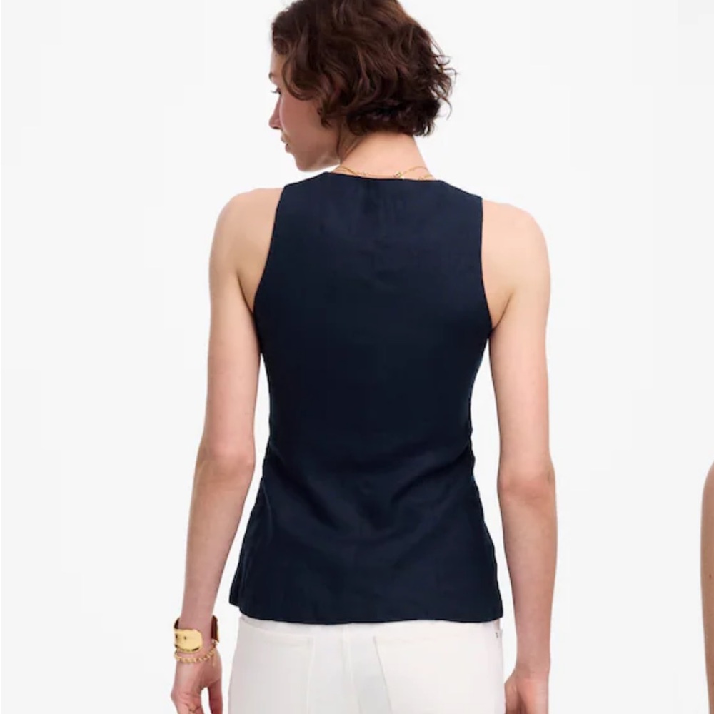 Madewell Scoopneck Cutaway Vest in linen - Picture 4 of 7
